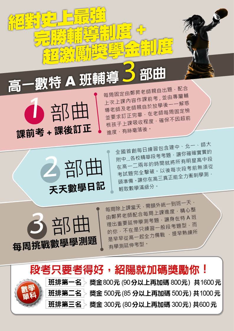 李紹陽高一數特A11