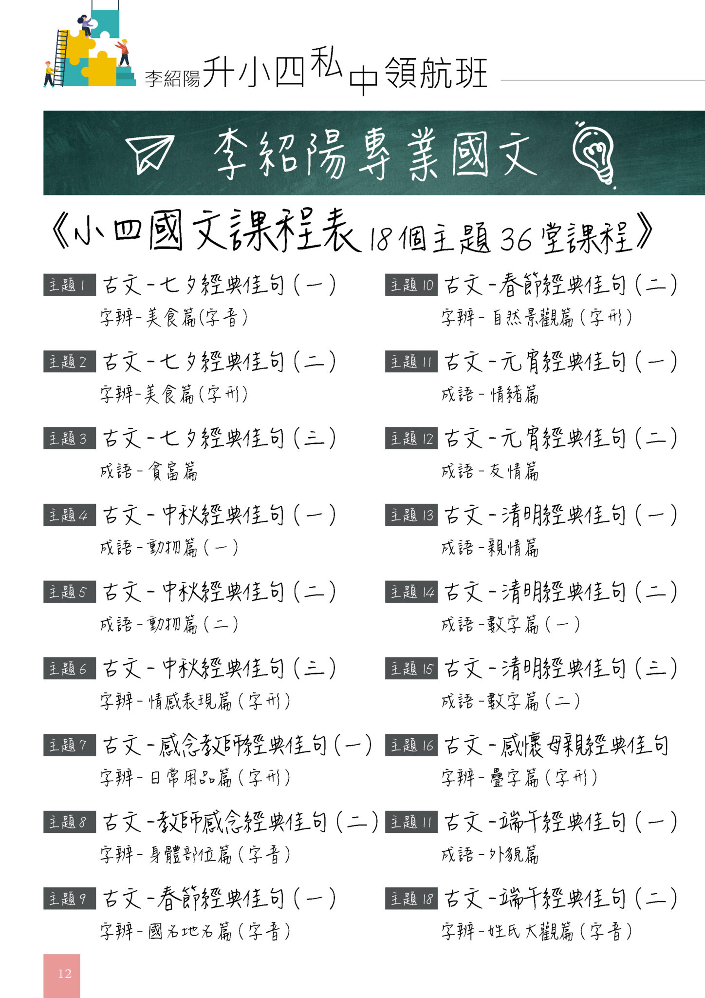 李紹陽小學專業國文課程規劃