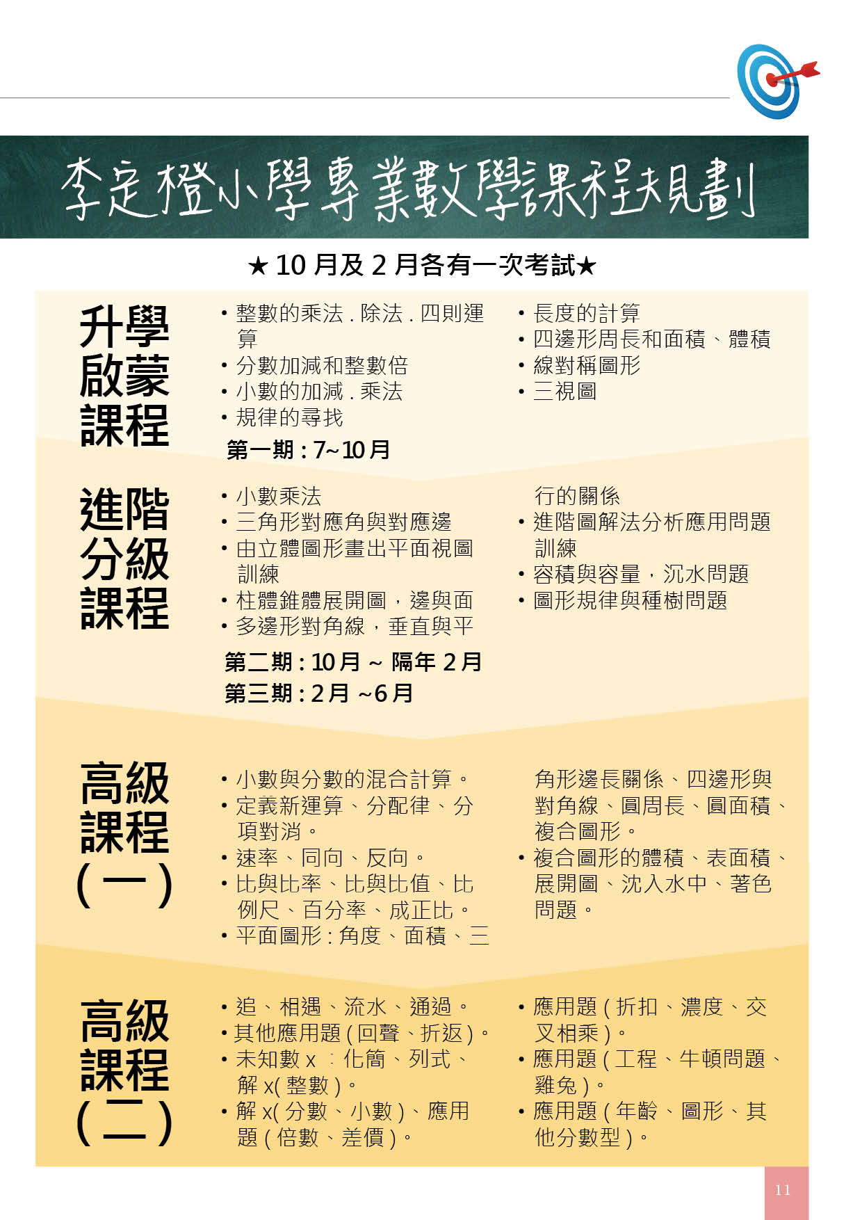 李定橙小學專業數學課程規劃